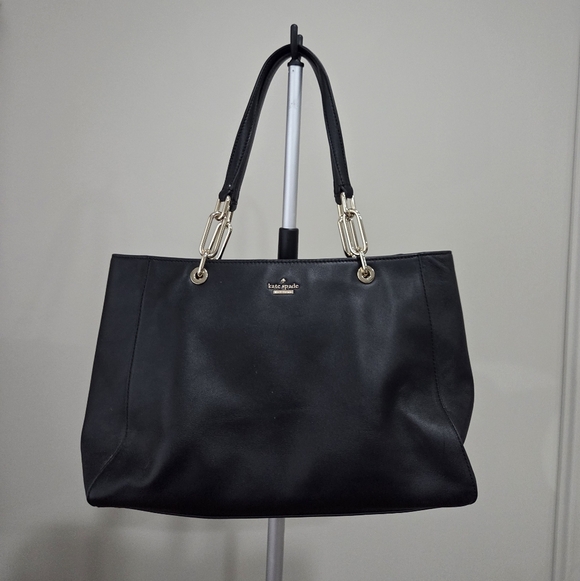 kate spade Handbags - kate spade New York Black Leather Shoulder Bag with Gold Hardware